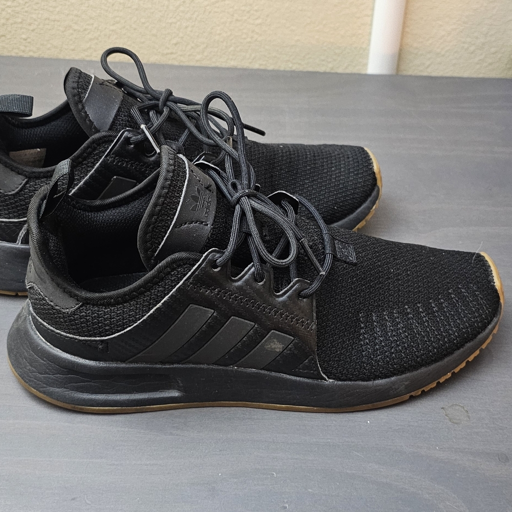 Adidas Men's Black Sneakers with Gum Sole